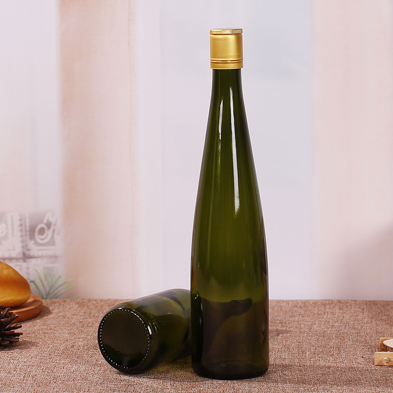 Empty glass liquor bottle packing 500ml 750ml glass wine bottle with cork cover