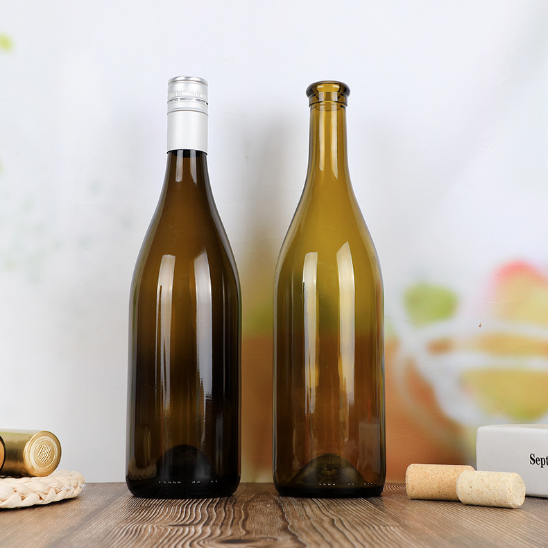 Empty glass liquor bottle packing 500ml 750ml glass wine bottle with cork cover