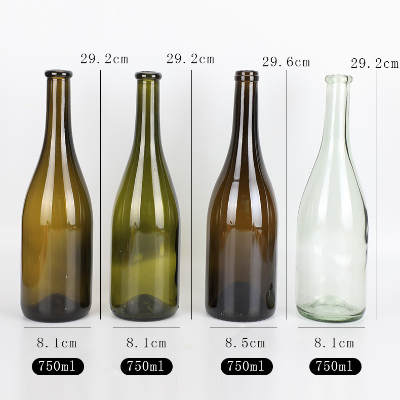 Empty glass liquor bottle packing 500ml 750ml glass wine bottle with cork cover