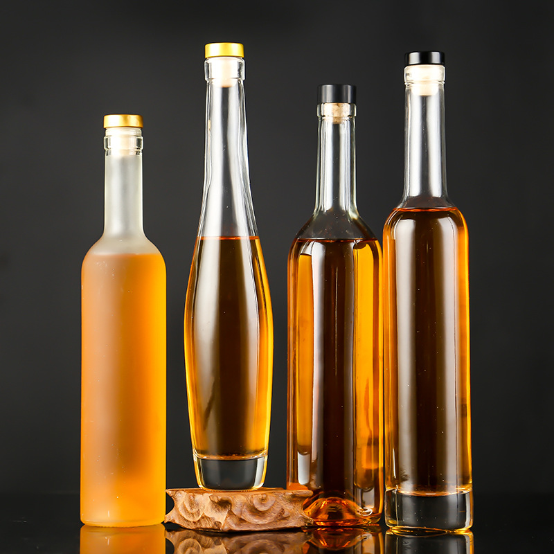 Empty glass liquor bottle packing 500ml 750ml glass wine bottle with cork cover