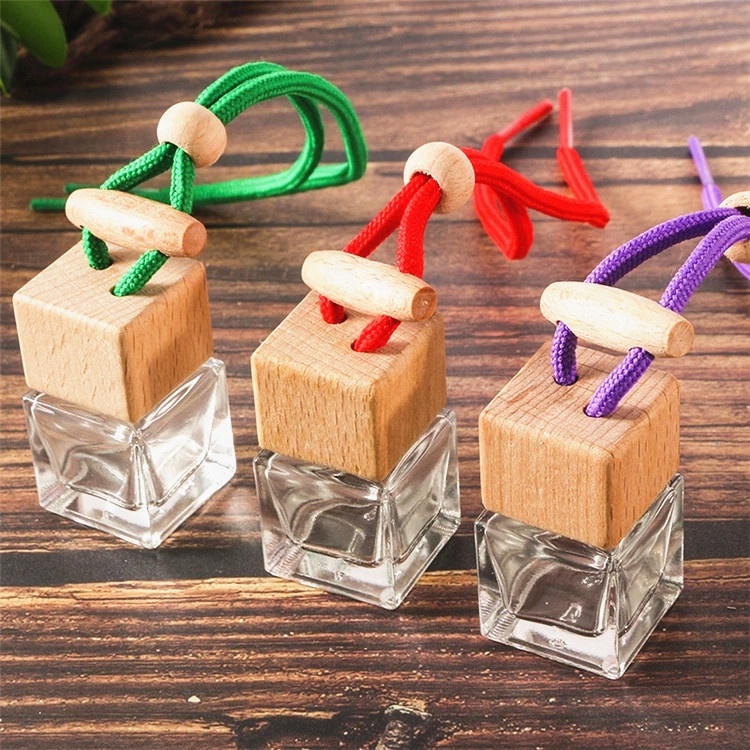 Empty glass mini refillable car hanging perfume bottle with logo printing 5ml 10ml