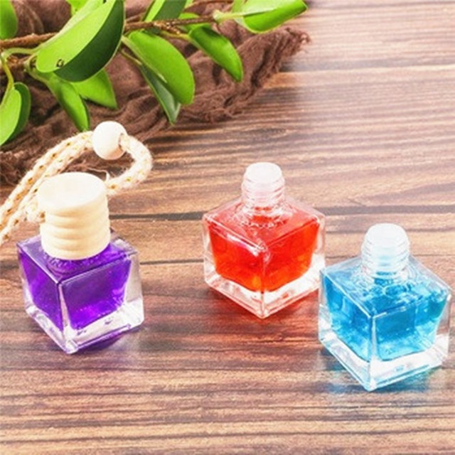 Empty glass mini refillable car hanging perfume bottle with logo printing 5ml 10ml