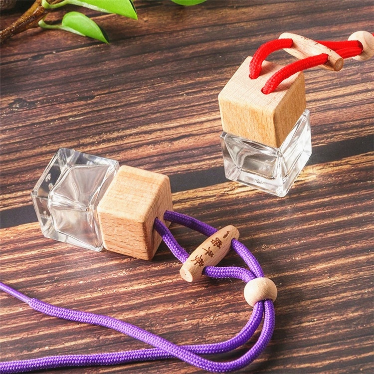 Empty glass mini refillable car hanging perfume bottle with logo printing 5ml 10ml