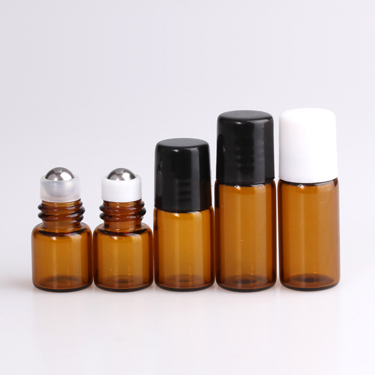 Empty glass perfume essential oil bottles roll on glass bottles