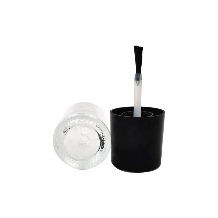 Empty glass uv gel nail polish bottle with cap and brush nail polish bottle