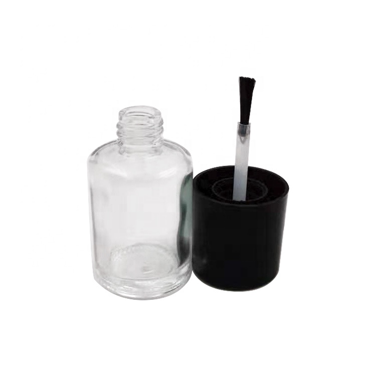 Empty glass uv gel nail polish bottle with cap and brush nail polish bottle