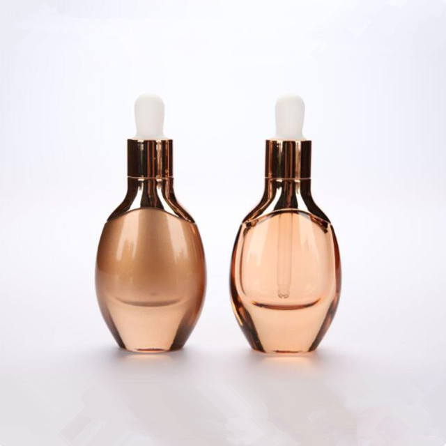 Empty gold color 30ml Custom luxury essential oil bottle essence oil glass bottle