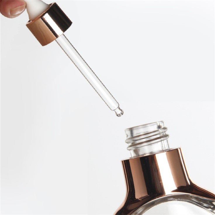Empty gold color 30ml Custom luxury essential oil bottle essence oil glass bottle