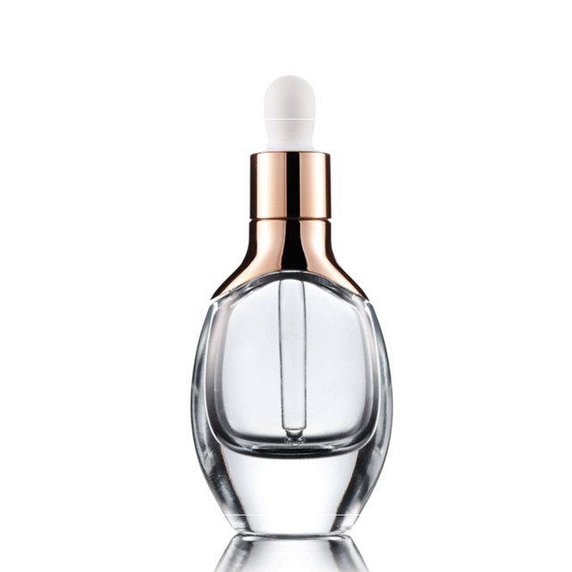 Empty gold color 30ml Custom luxury essential oil bottle essence oil glass bottle