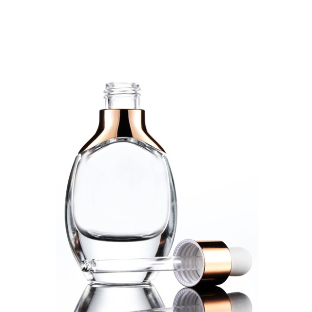 Empty gold color 30ml Custom luxury essential oil bottle essence oil glass bottle