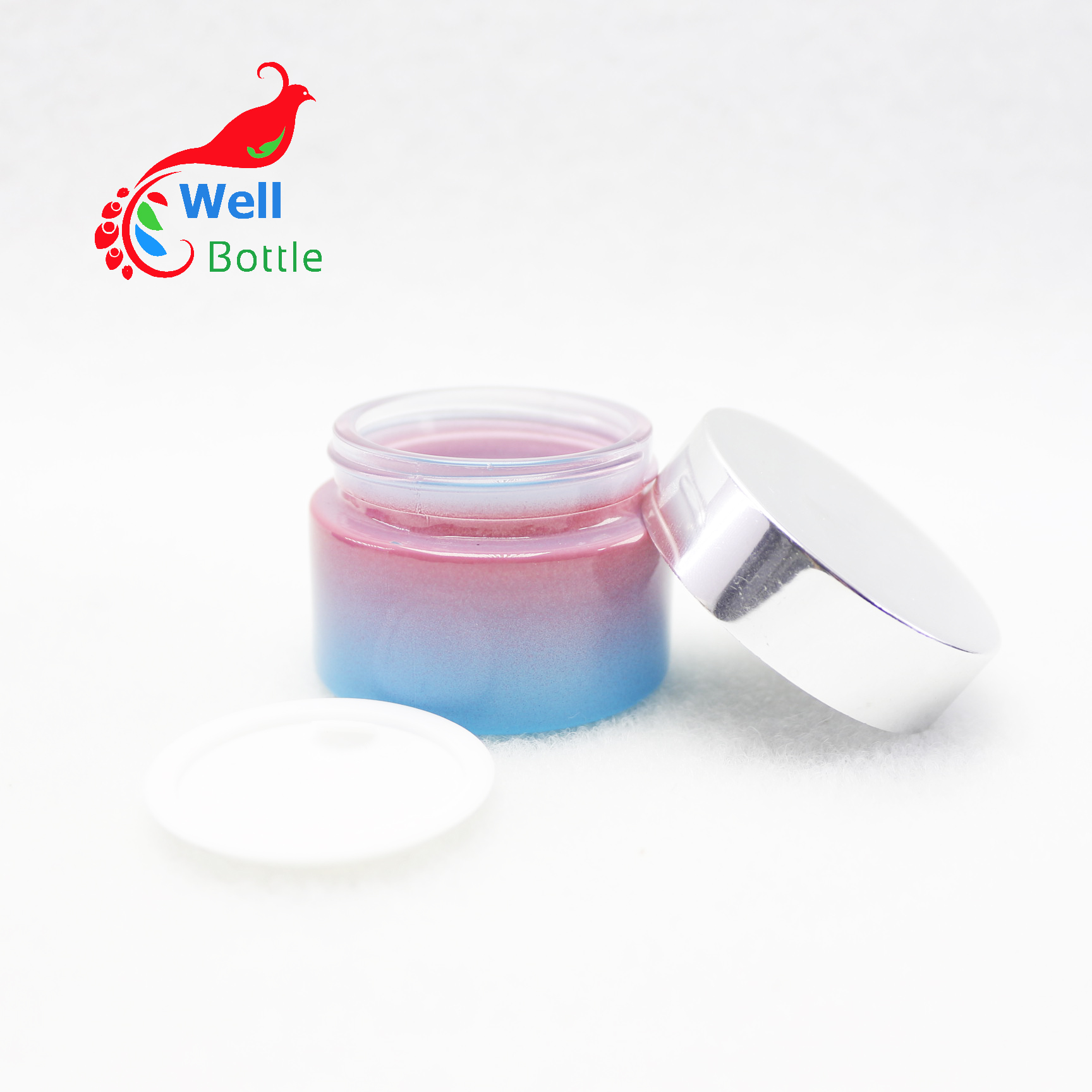 Empty gradient glass cream jar for skin cream cosmetic jar  GJ185E