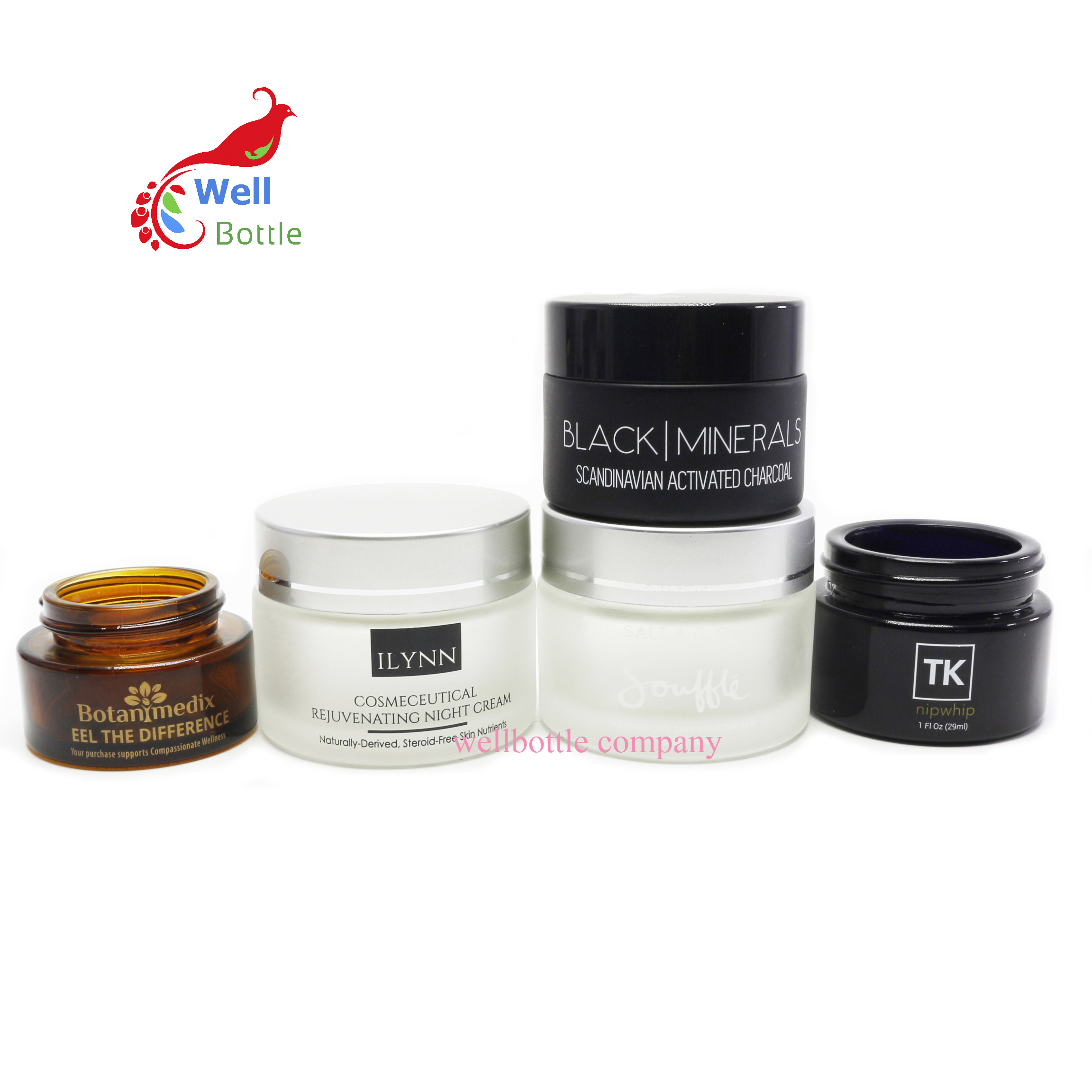 Empty gradient glass cream jar for skin cream cosmetic jar GJ185E