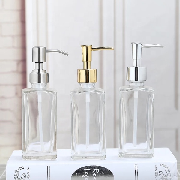 Empty hand sanitizer dispenser bottle eco-friendly multi shape glass hand wash foam pump bottle in india popular