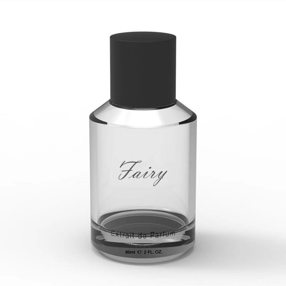 Empty high quality cylinder transparent OEM glass 50 ml perfume bottle with gift box pump sprayer