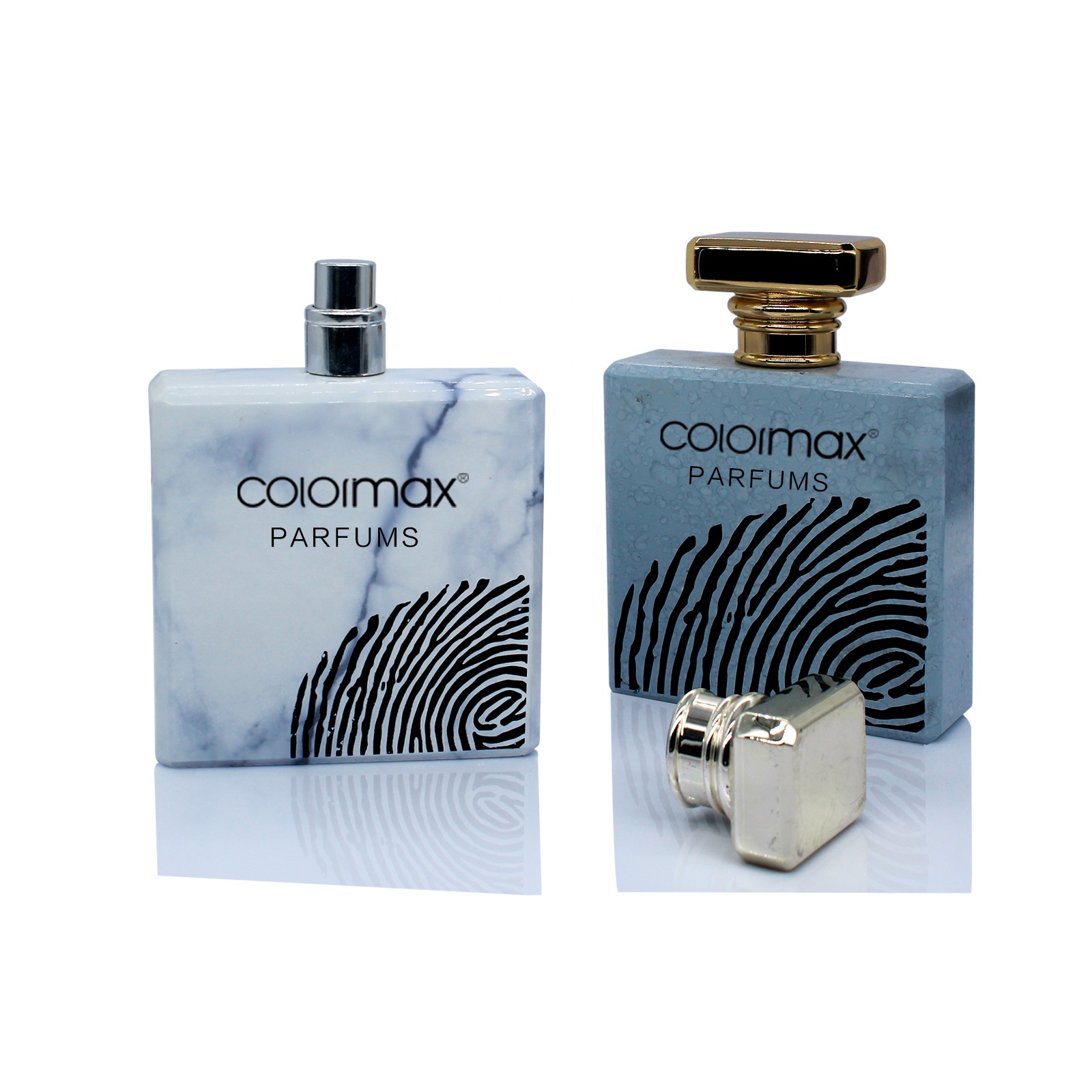 Empty high quality cylinder transparent OEM glass perfume bottle with pump sprayer atomizer perfume bottle square