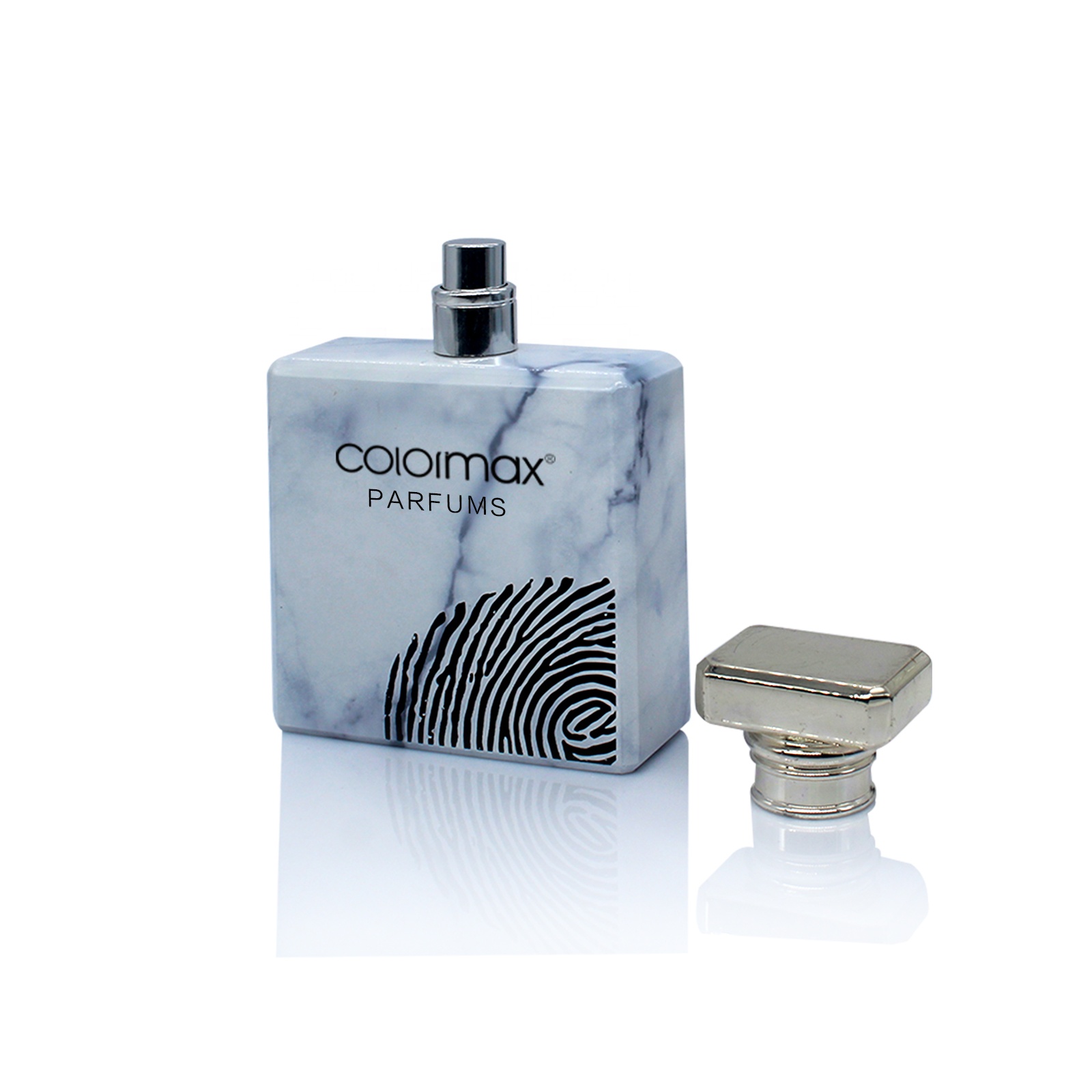 Empty high quality cylinder transparent OEM glass perfume bottle with pump sprayer atomizer perfume bottle square