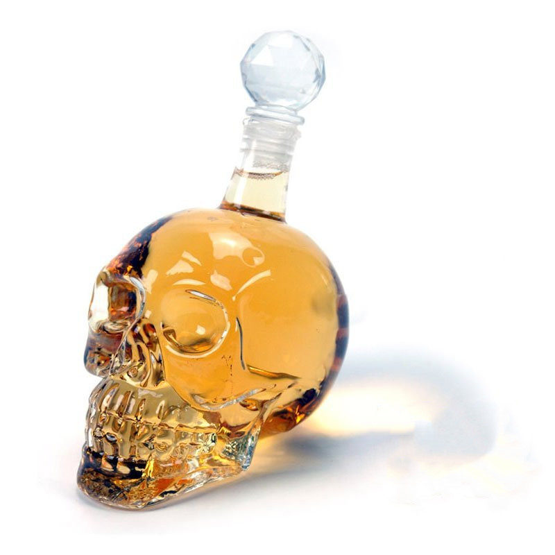 Empty high quality glass 500ml wine bottles decoration XO flat fancy miniature liquor bottles for liquor with screw cap