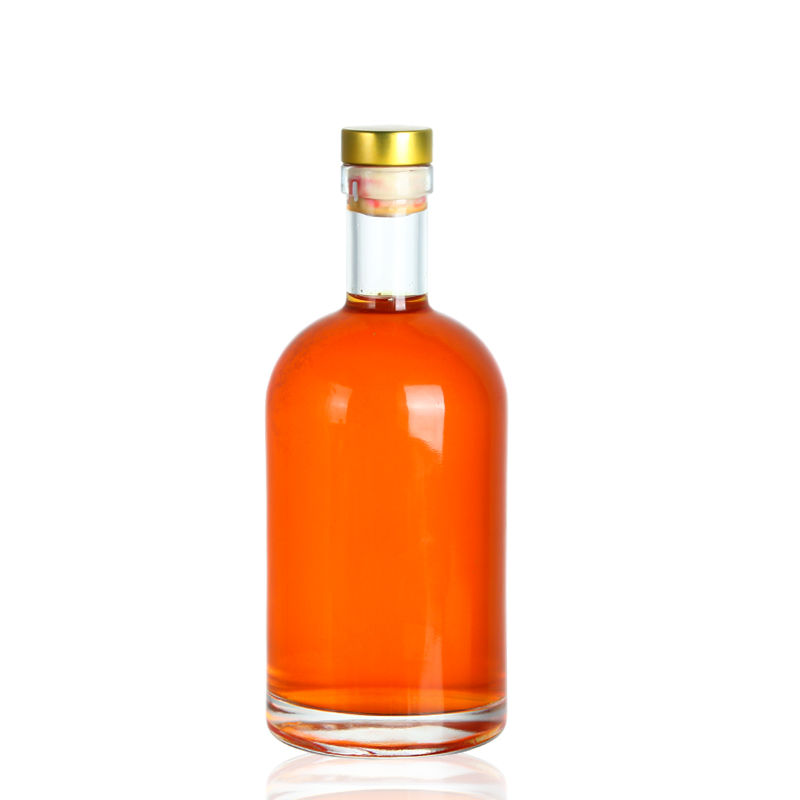 Empty high quality glass 500ml wine bottles decoration XO flat fancy miniature liquor bottles for liquor with screw cap