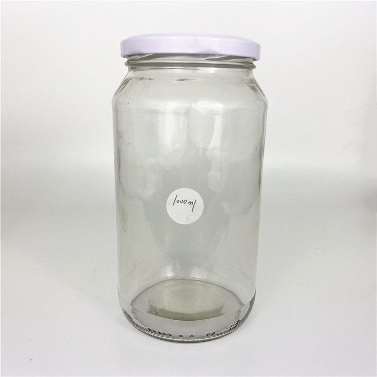 Empty large 900ml 1000ml virgin coconut oil food glass jar with 82mm lid food storage container