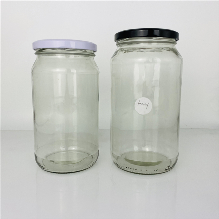 Empty large 900ml 1000ml virgin coconut oil food glass jar with 82mm lid food storage container