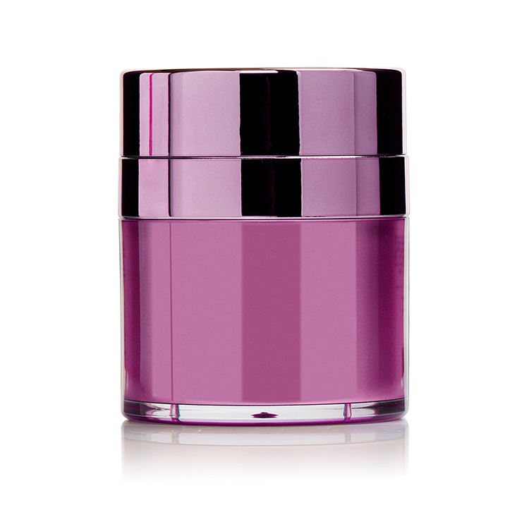 Empty lotion container purple cosmetic cream pump airless jar 50ml 50g
