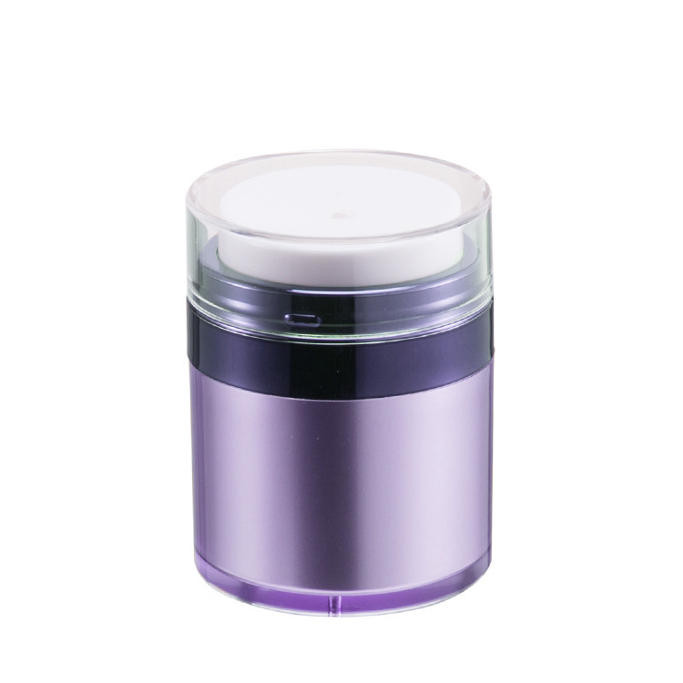 Empty lotion container purple cosmetic cream pump airless jar 50ml 50g
