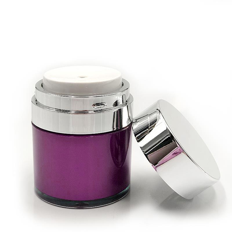 Empty lotion container purple cosmetic cream pump airless jar 50ml 50g