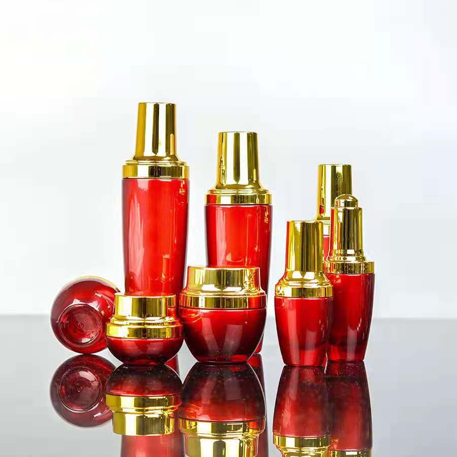 Empty luxury glass green pink face hair 30ml 20ml 15ml 10ml serum bottles with packaging for skin care products