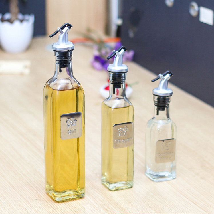 Empty luxury italian 250ml 500ml 750ml round square pure extra virgin olive oil bottle Glass bottles for home use