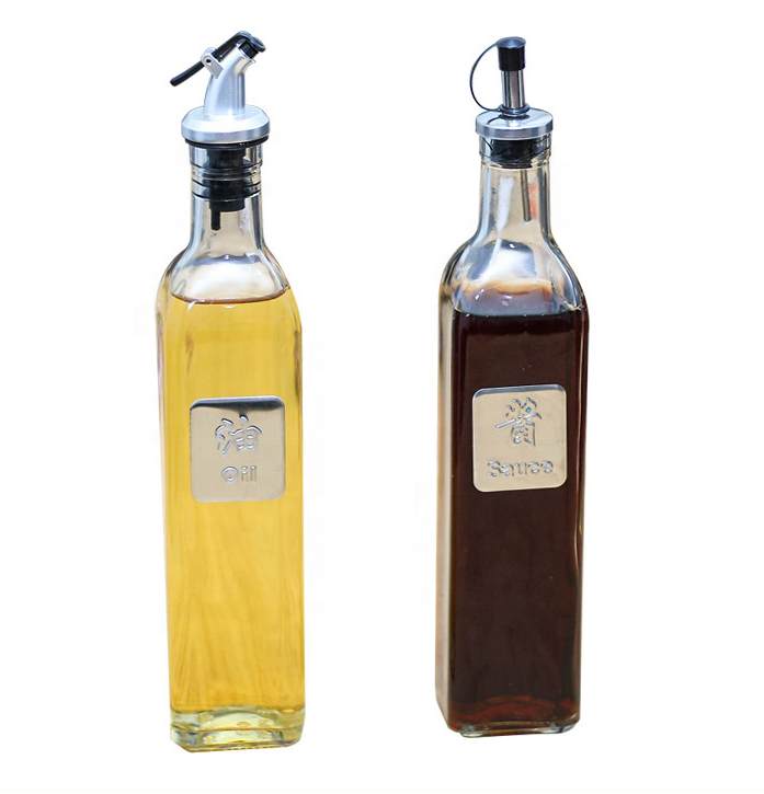 Empty luxury italian 250ml 500ml 750ml round square pure extra virgin olive oil bottle Glass bottles for home use