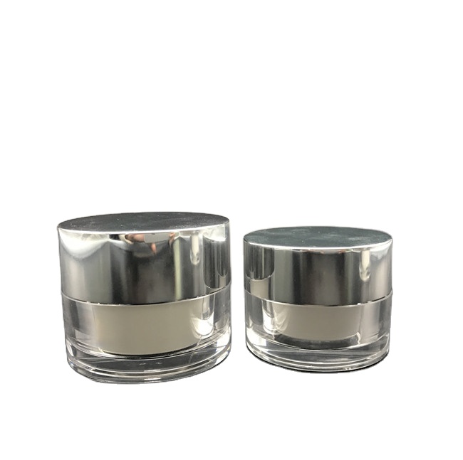 Empty luxury round clear custom colored plastic cream acrylic cosmetic jar with lids