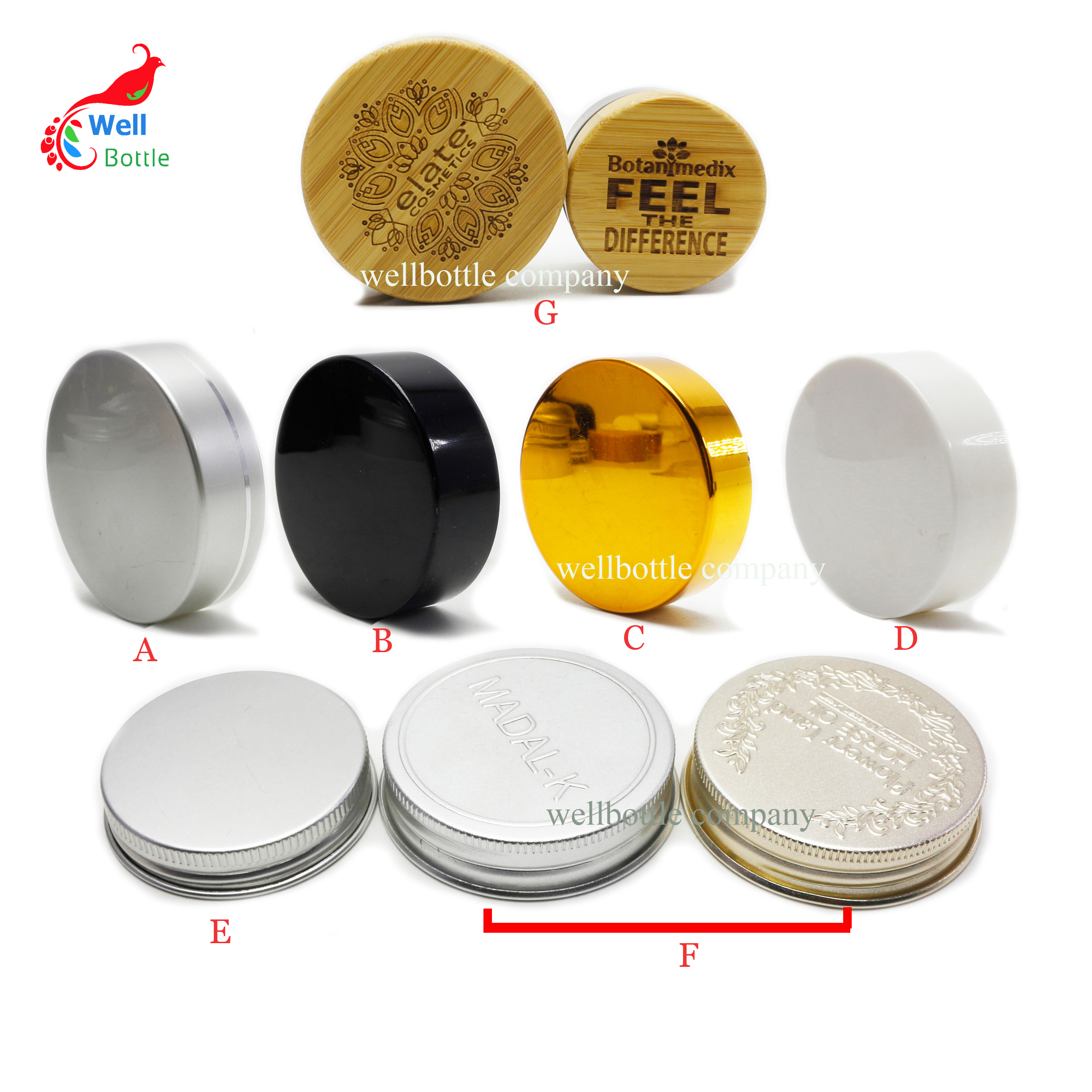 Empty makeup containers wide mouth 2oz glass jars metal lid for cream GJ213E