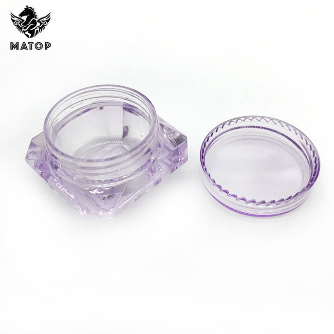 Empty mini clear 3g 5g cosmetic containers with colored lid