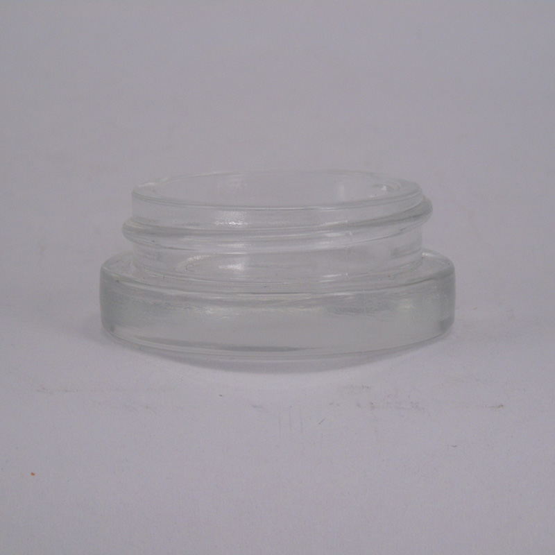 Empty mini clear cosmetic glass jars 5ml with plastic abs lids for makeup