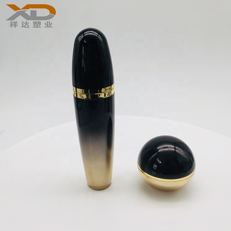 Empty oval ball shape with black painting cosmetic customized plastic acrylic cream jar