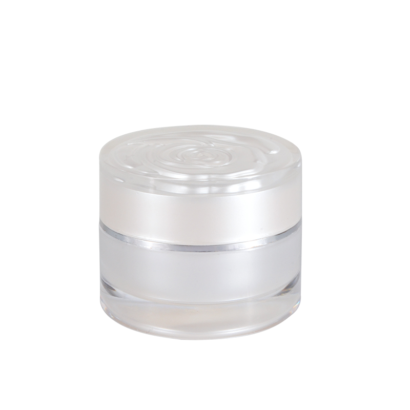 Empty packaging 10g eye cream sample acrylic jar with decorative pattern lid