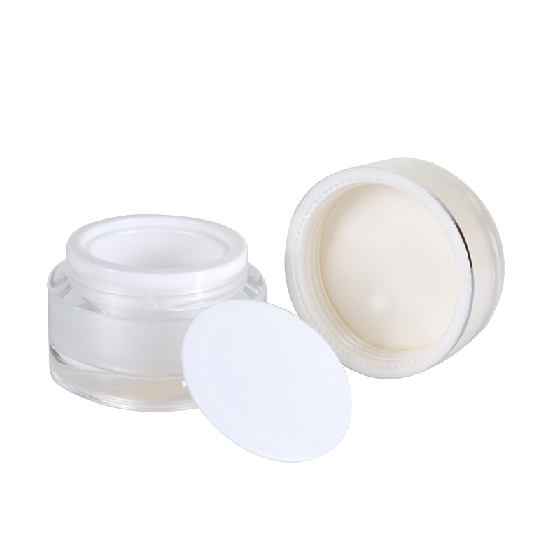 Empty packaging 10g eye cream sample acrylic jar with decorative pattern lid