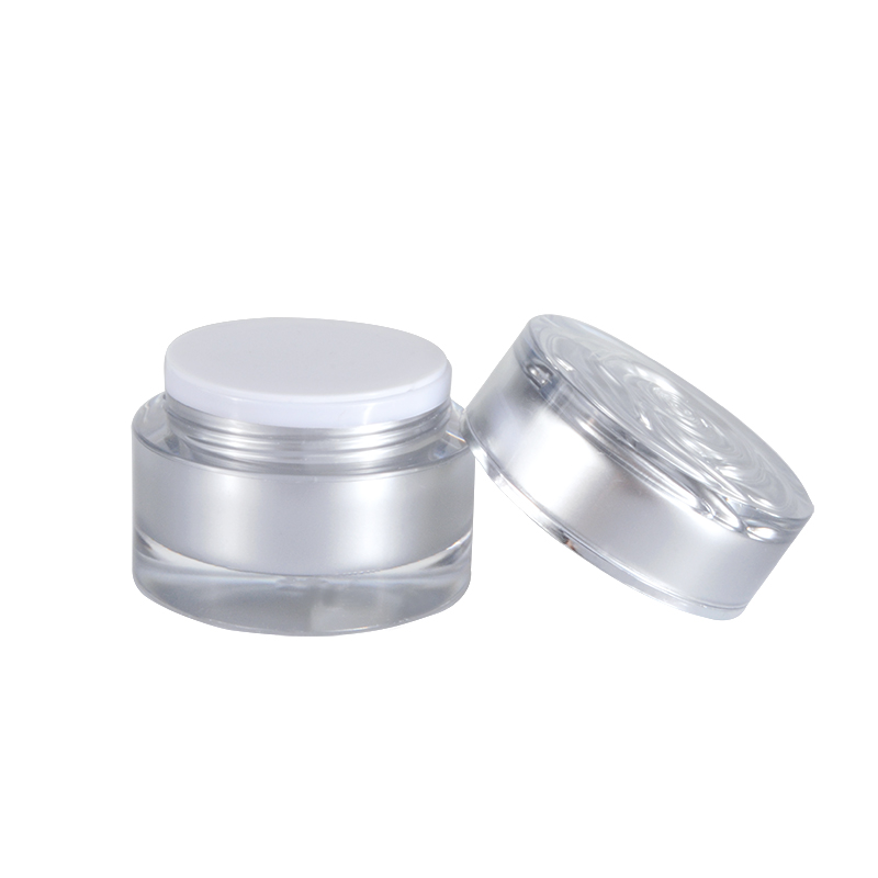Empty packaging 10g eye cream sample acrylic jar with decorative pattern lid