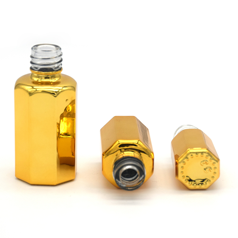 Empty perfume glass bottle makeup containers essential oil 50ml dropper bottles clear with packaging