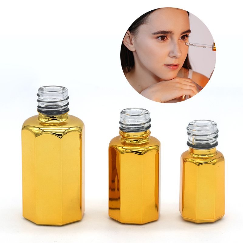 Empty perfume glass bottle makeup containers essential oil 50ml dropper bottles clear with packaging