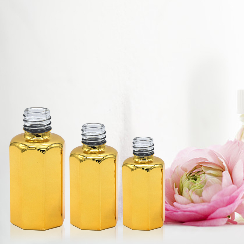 Empty perfume glass bottle makeup containers essential oil 50ml dropper bottles clear with packaging