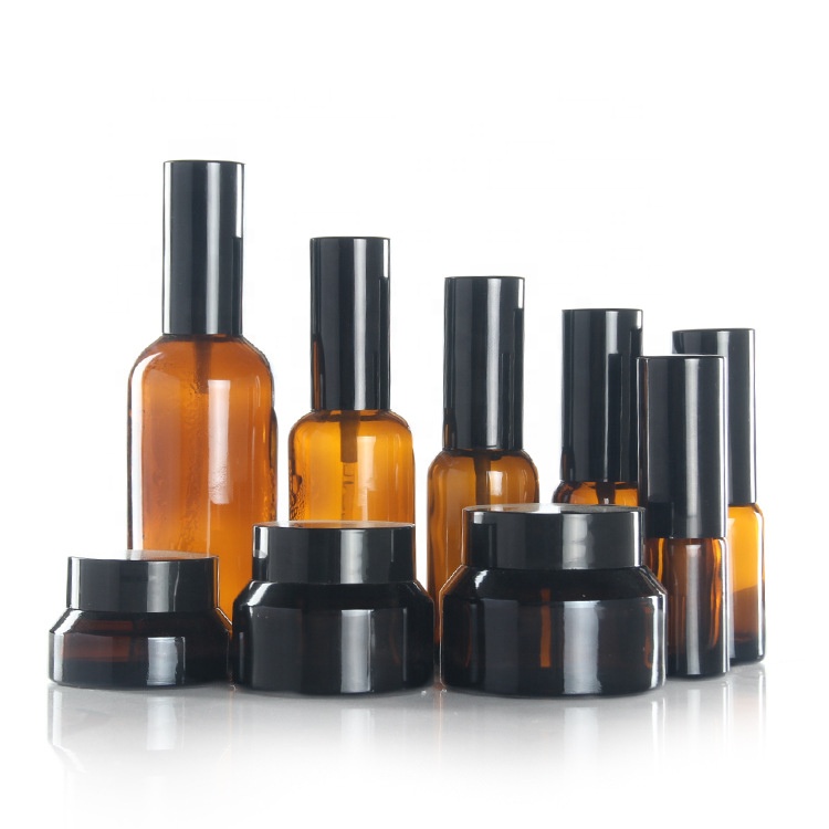 Empty perfume packaging 10ml 15ml 30ml 50ml 100ml amber glass bottle with atomizer mist spray cap