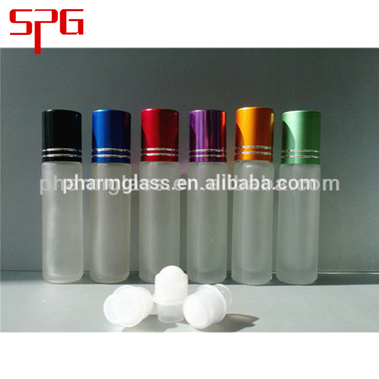 Empty perfume roll on glass bottle