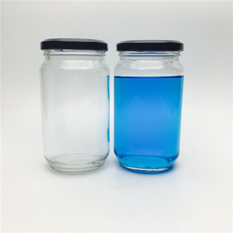 Empty pickled hot chili pepper sauce 370ml glass jar with airtight metal lid