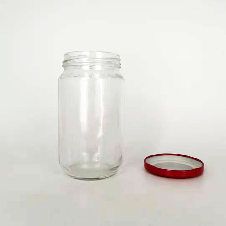 Empty pickled hot chili pepper sauce 370ml glass jar with airtight metal lid