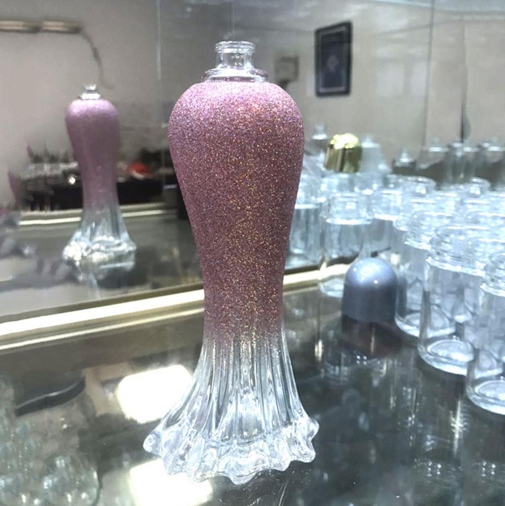 Empty pink color woman body shape perfume glass bottle 100ml