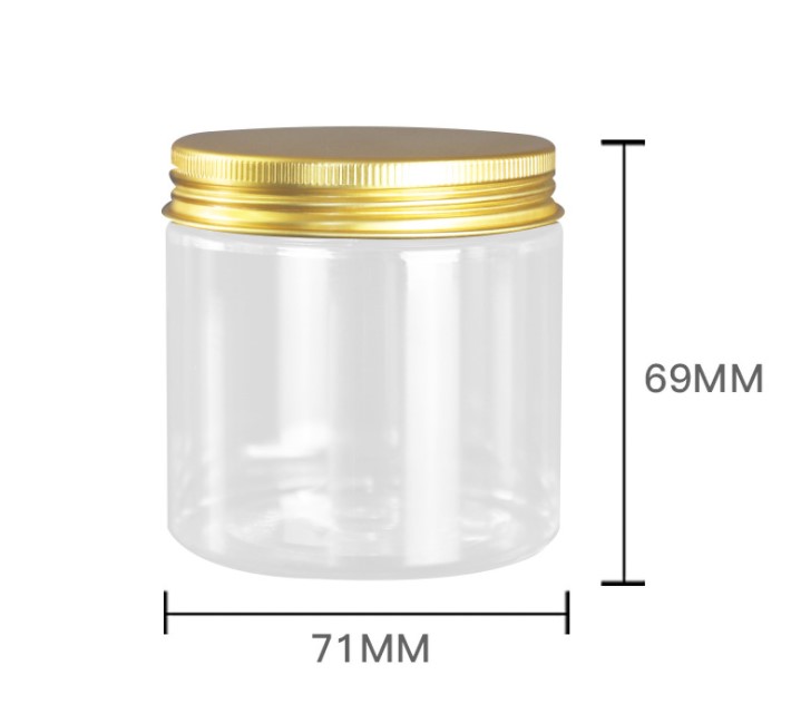 Empty plastic PET jars 50ml 80ml 100ml 120ml 200ml 250ml plastic conatiners with aluminum lids