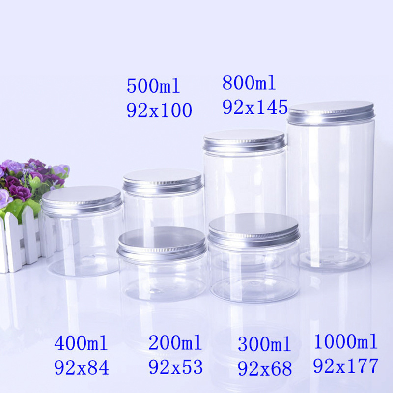 Empty plastic jar good grade with Aluminum Cap Material and Canned Food Use pet can food jar packaging