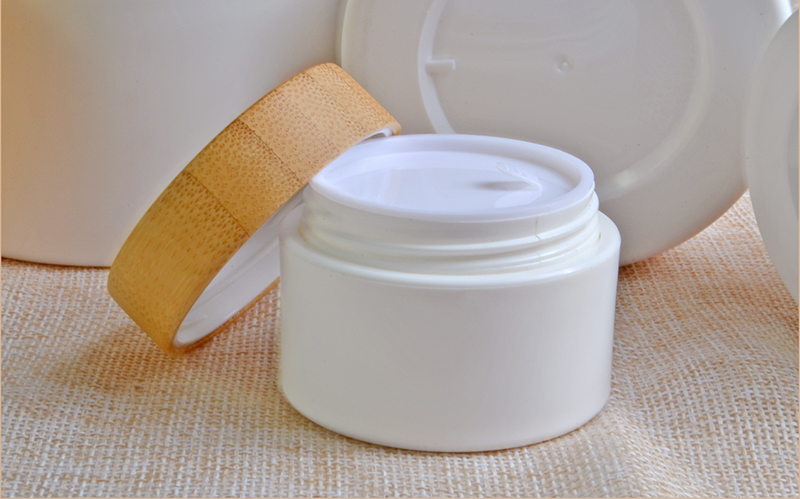 Empty recycled cosmetic packing 15g 30g 50g 100g 200g 250g white Plastic cream jar with bamboo lid