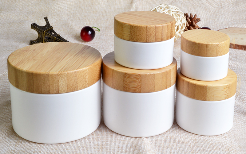 Empty recycled cosmetic packing 15g 30g 50g 100g 200g 250g white Plastic cream jar with bamboo lid